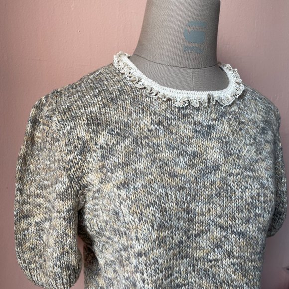 new oatmeal 100% cotton handmade cardigan - Picture 6 of 9